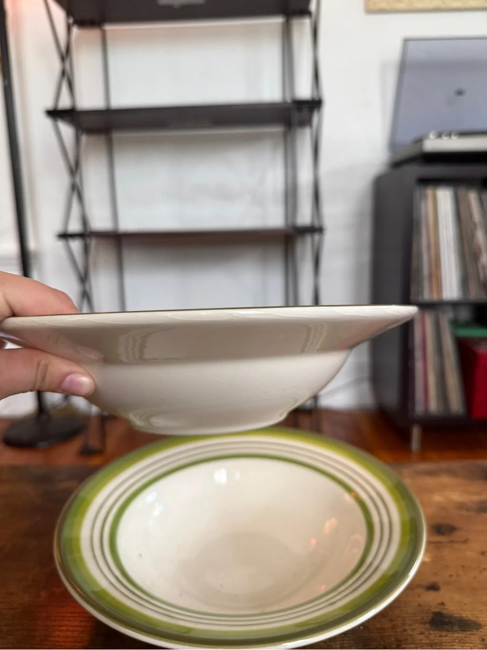 Green Stripe Ceramic Serving Bowls - crate & Barrel Portugal (2)